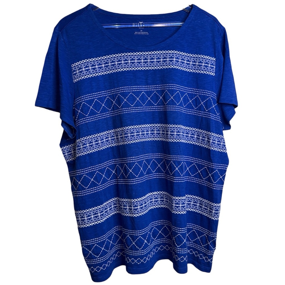 Talbots Blue Patterned Women's Top - image 1